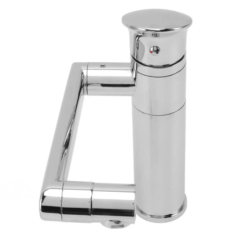 Slick Metal Crossbar Kitchen Sink Faucet With Detachable Spray Hose Single Hole Basin Tap Featuring Spacious Storage Shelf For Low Stress Daily Washing