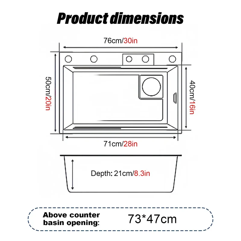 Top Tier Stainless Steel Kitchen Sink 30 By 20 Inches With 360 Swivel Faucet And Matte Black Cutting Board Included Slick Finish For No Sweat Cleanup And Heavy Duty Use