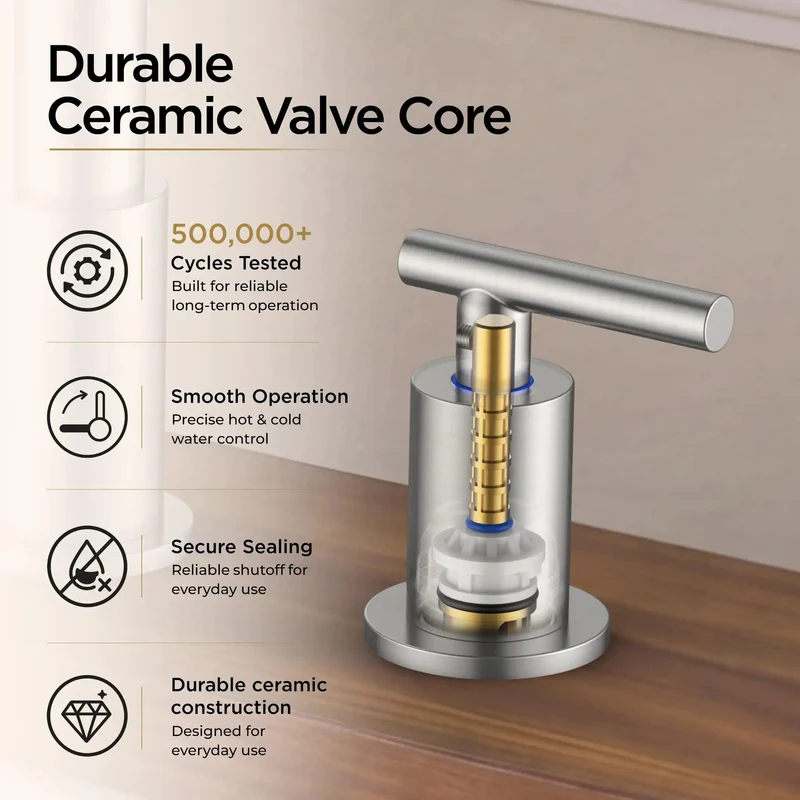 Top Notch Dual Handle Kitchen Faucet With Pull Down Sprayer Brushed Nickel Finish 3 Way Stream Spray Pause Switch No Fuss Design And Breezy Setup For Busy Kitchens