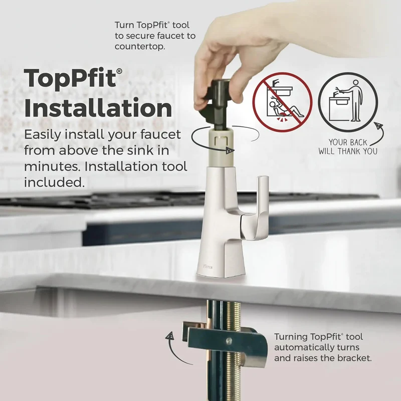 Top Shelf Kitchen Faucet With Pull Down Sprayer In Stainless Steel Finish Featuring A High Arc Spout Dual Stream And Spray Switches And A Rock Solid Self Aligning Head For Hassle Free Prep Work In Any Modern Home Kitchen Setup