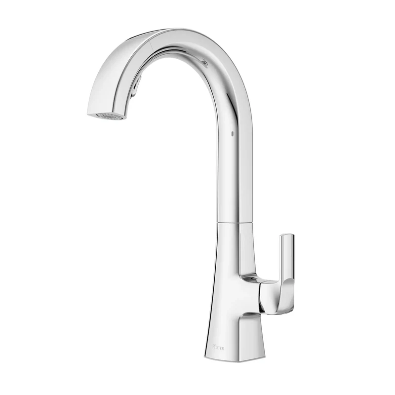 Heavy Duty High Arc Kitchen Faucet With Slick Chrome Polish Pull Down Handheld Sprayer Featuring Rock Solid Magnetic Dock Auto Align Tip And Fast Stream Spray Switch For Busy Counter Top Cooking