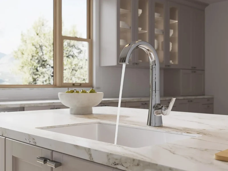 Heavy Duty High Arc Kitchen Faucet With Slick Chrome Polish Pull Down Handheld Sprayer Featuring Rock Solid Magnetic Dock Auto Align Tip And Fast Stream Spray Switch For Busy Counter Top Cooking
