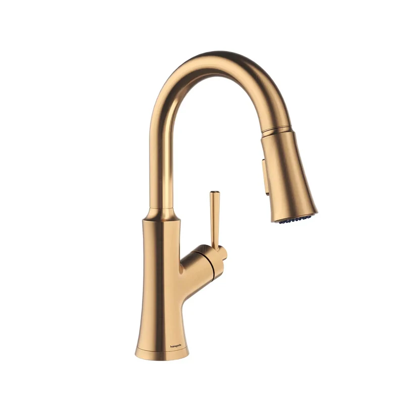 Transitional Pull Down Kitchen Faucet With Magnetic Hand Sprayer And Single Lever Handle In Sleek Brushed Bronze Finish Swivels Like A Champ For Zero Fuss Cleaning And Smooth Water Flow Flex That Wins Every Day