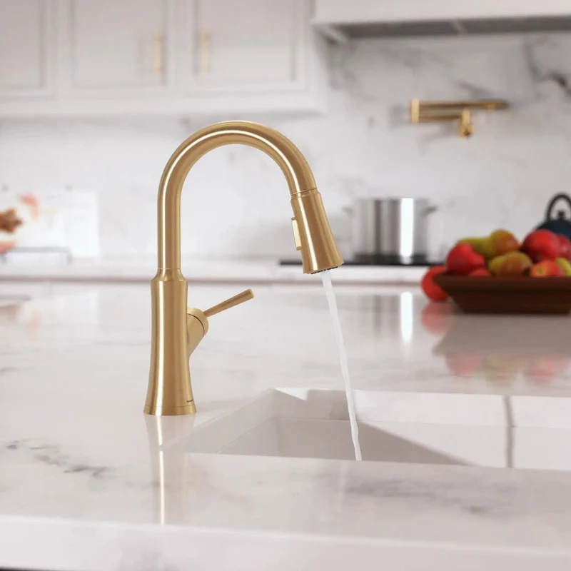 Transitional Pull Down Kitchen Faucet With Magnetic Hand Sprayer And Single Lever Handle In Sleek Brushed Bronze Finish Swivels Like A Champ For Zero Fuss Cleaning And Smooth Water Flow Flex That Wins Every Day