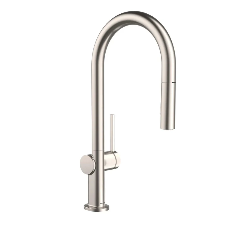 Modern Pull Down Kitchen Faucet With Magnetic Hand Sprayer And Single Handle Lever Featuring Sleek Stainless Steel Finish High Arch Spout For No Fuss Cleanup And Scratch Proof Build Plus Water Saving For Top Shelf Home Refresh