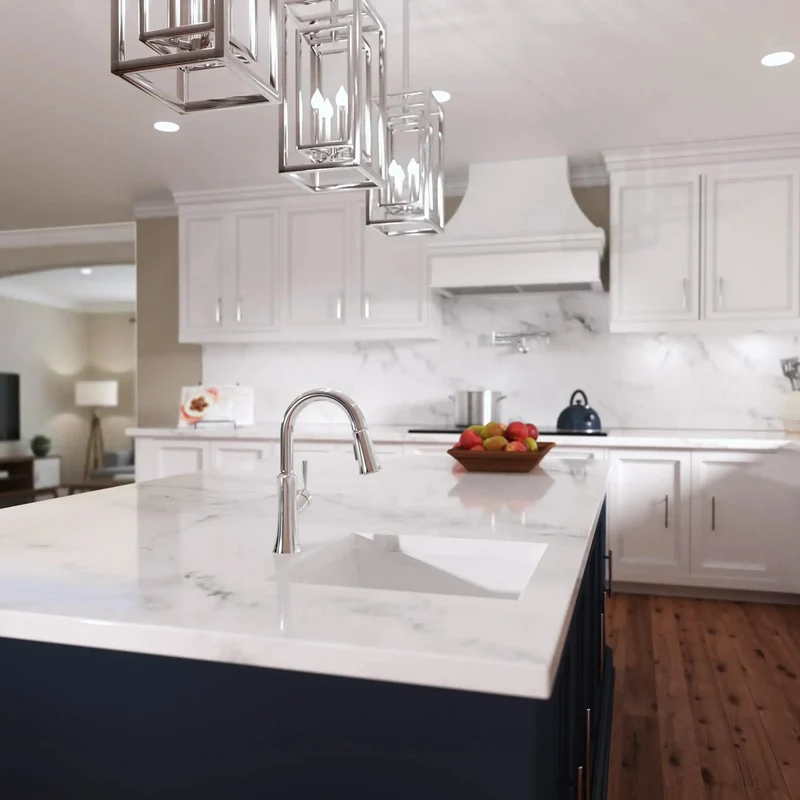 Slick Chrome Finish Pull Down Kitchen Faucet Delivering Top Shelf Performance With Heavy Duty Magnetic Docking One Handle Controls And Snappy 150 Degree Swivel Spout For Stress Free Cooking Sessions