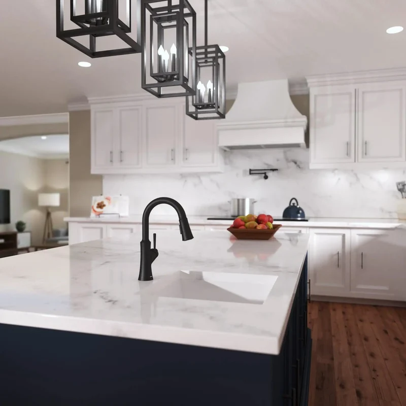 Slick Pull Down Kitchen Faucet Featuring Magnetic Spray Head And Smooth One Handle Control Top Shelf Matte Black Finish High Arc Swivel Spout Makes Sink Maintenance A Total Breeze