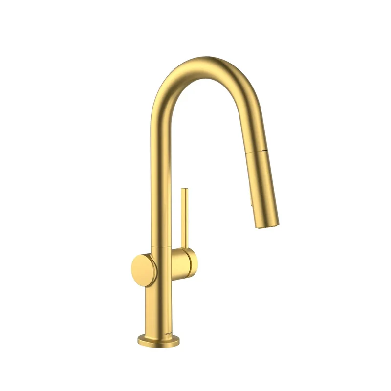 Elevate Your Counter Setup With Pull Down Kitchen Faucet Featuring Snappy Magnetic Hand Sprayer And Ergonomic Single Lever Handle High Arch Spout Guarantees Ample Workspace While Brushed Gold Optic Finish Brings Modern Glow And Resilience At 1.75 Gpm