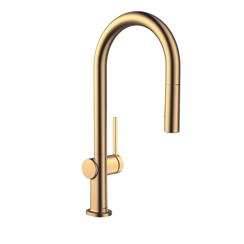 Modern Brushed Bronze Pull Down Kitchen Faucet Featuring Tall High Arc Design And Magnetic Docking Spray Head For Ample Sink Access And Sleek Single Handle Operation To Elevate Your Kitchen Game