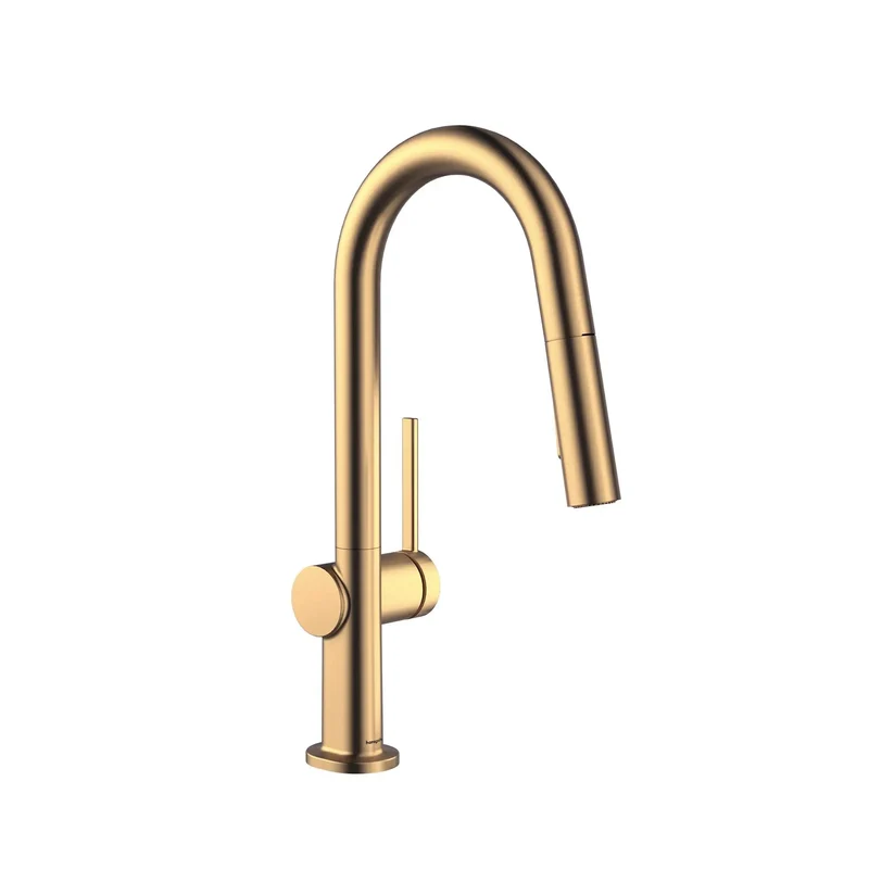 Modern High Arc Kitchen Faucet Featuring A Smooth Magnetic Pull Down Spray Head One Handle Switch And Slick Brushed Bronze Finish For Zero Hassle Cleaning And Total Kitchen Flex
