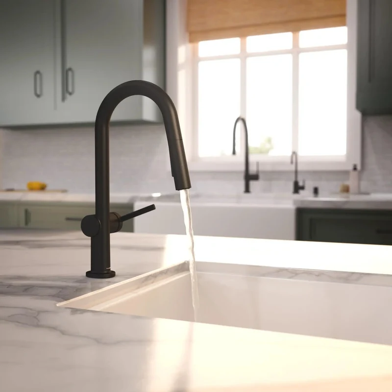 Modern High Arc Pull Down Kitchen Faucet In Slick Matte Black, Single Handle Control, Magnetic Spray Wand, Tight Fit Sink Setup, Clean Lines And Low Flow Efficiency For A Straight Up Game Changing Upgrade