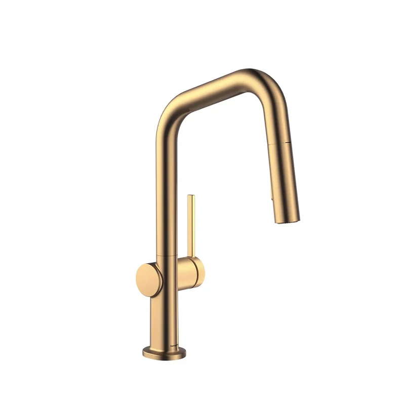 Slick Pull Down Kitchen Faucet Featuring Magnetic Spray Gun Single Lever Handle Brushed Bronze Finish Space Smart U Shaped Spout Water Efficient 1.75 Gpm Flow Crafted For Real Life
