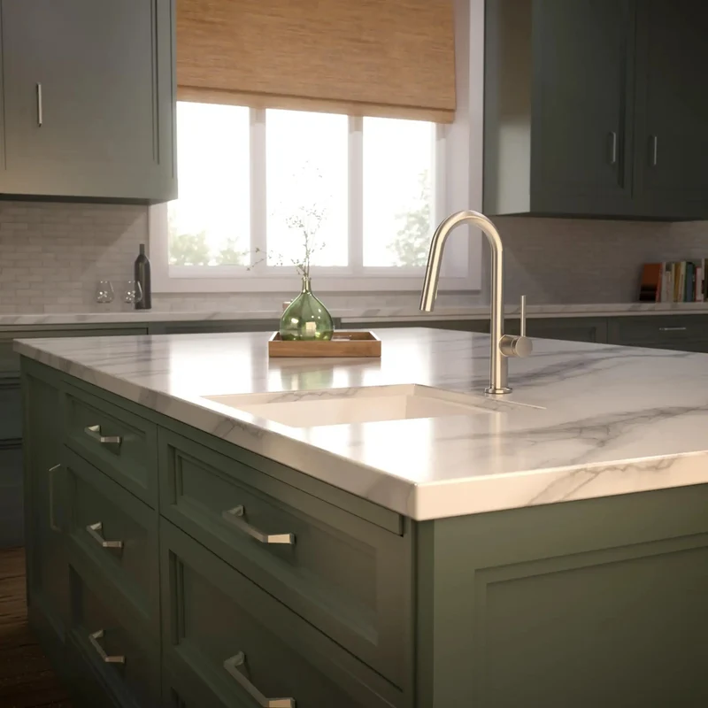 Sleek Pull Down Kitchen Faucet with Magnetic Handspray and High Arc Spout Featuring One Handle Operation and Rugged PVD Stainless Steel Finish That Slays Scratches for a Modern Minimalist Vibe in Your Kitchen Sink Setup