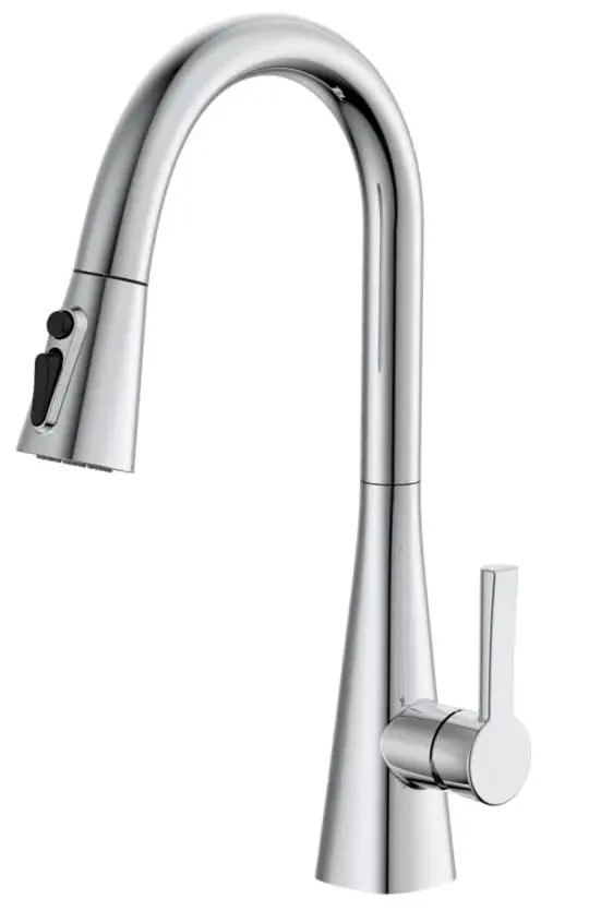Slick Chrome Pull Out Kitchen Faucet Featuring Smooth Single Lever Handle And Streamlined Zinc Alloy Body For Zero Hassle Sink Upgrade And Top Notch Modern Style