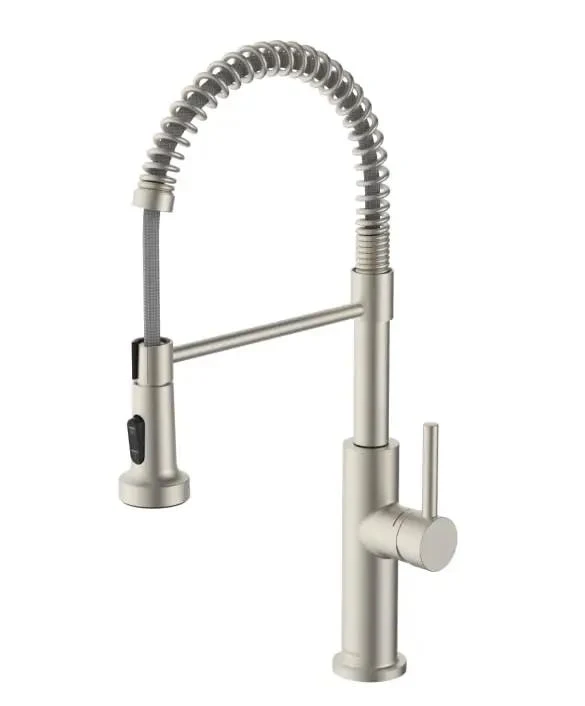 Commercial Grade Spring Kitchen Faucet With Pull Down Sprayer And Brushed Nickel Finish Built Tough For The Daily Grind And Easy Reach A Straight Up Kitchen Upgrade You Will Love
