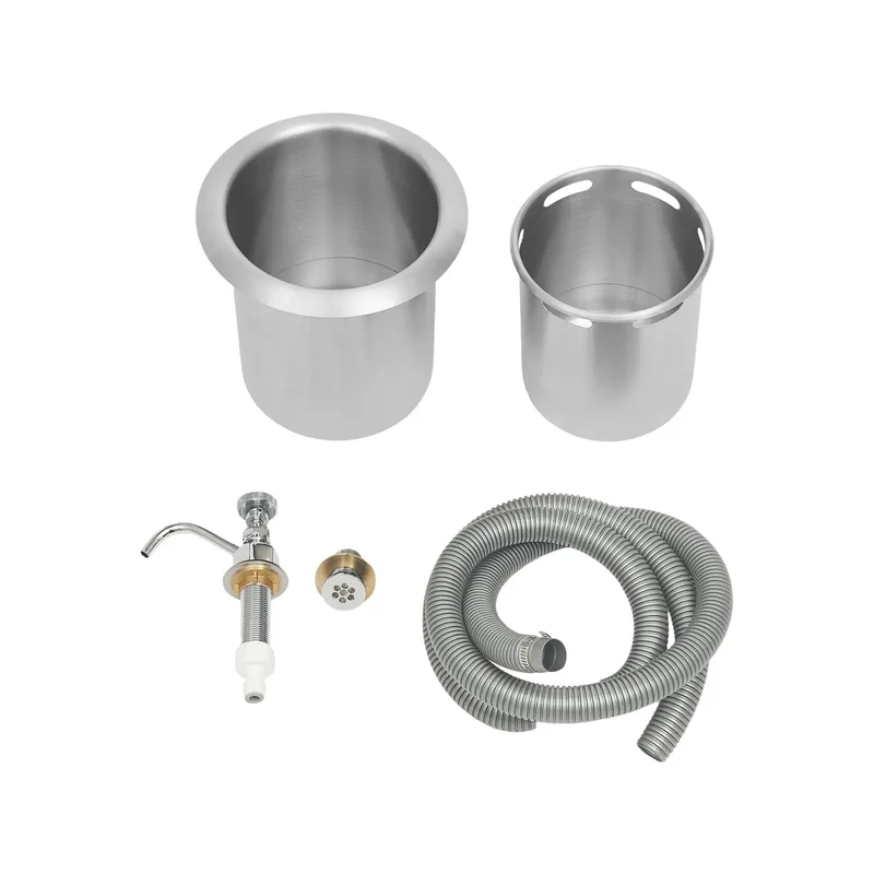 Heavy Duty Dipper Well Faucet And Bowl Set For Coffee Shops And Bar Counters Featuring 304 Stainless Steel Chrome Finish And Smooth Adjustable Flow Control Engineered For Stress Free Daily Rinsing Tasks