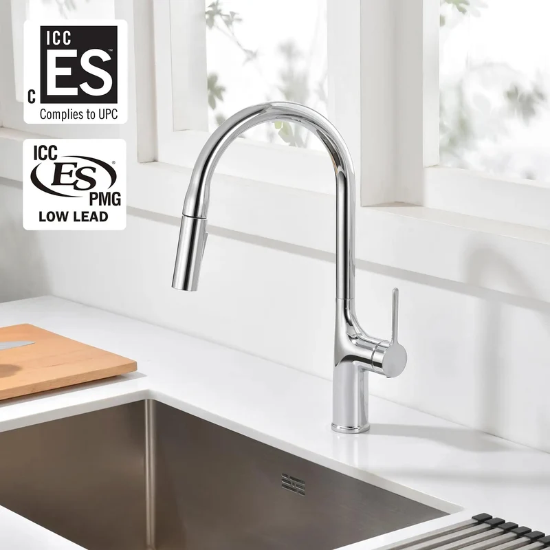 Premium Brushed Gold Kitchen Faucet With Pull Down Sprayer Providing Dual Spray Modes And Hella Tough Corrosion Resistant Stainless Steel Build For Quick Daily Cleaning Tasks