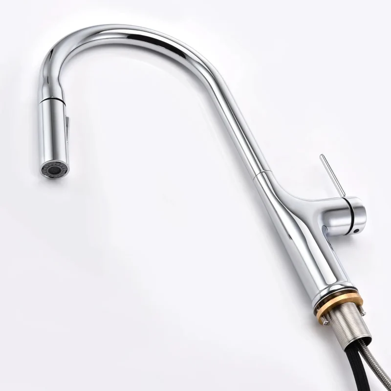 Premium Brushed Gold Kitchen Faucet With Pull Down Sprayer Providing Dual Spray Modes And Hella Tough Corrosion Resistant Stainless Steel Build For Quick Daily Cleaning Tasks