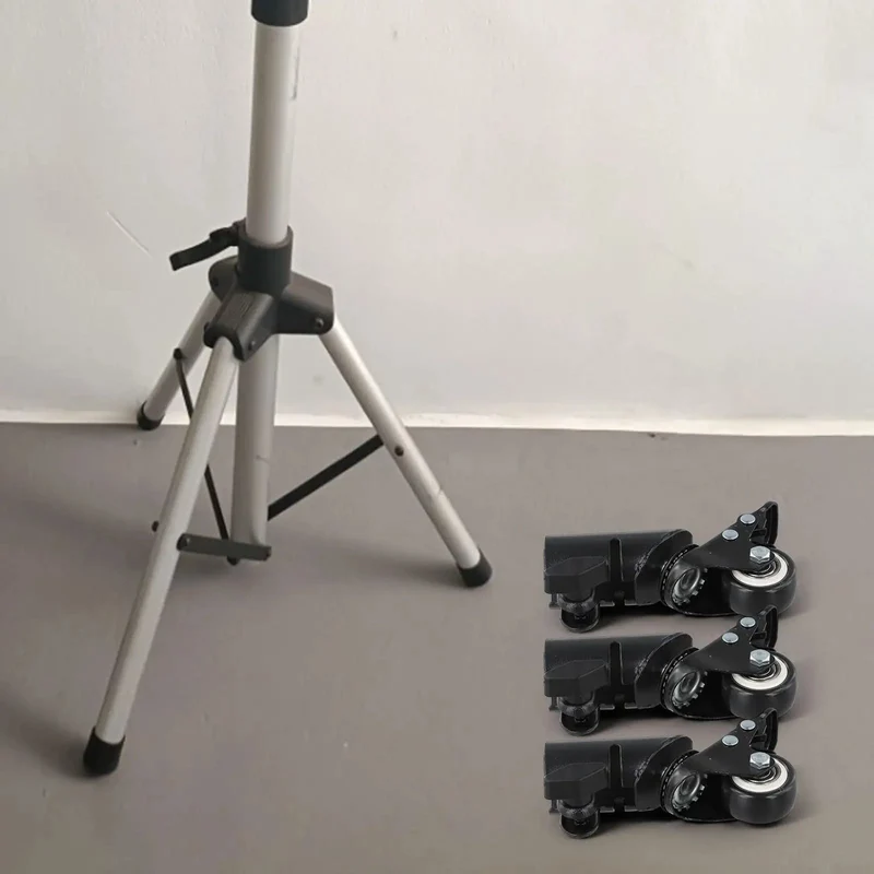 L-Shaped Caster Wheels with Silent Ball Bearings for Speaker Tripods and Heavy Furniture Smooth Rolling Easy Install Quiet Glide 66 Lbs Load Capacity Badass Stability for Your Gear Setup No Nonsense Quality That Slaps