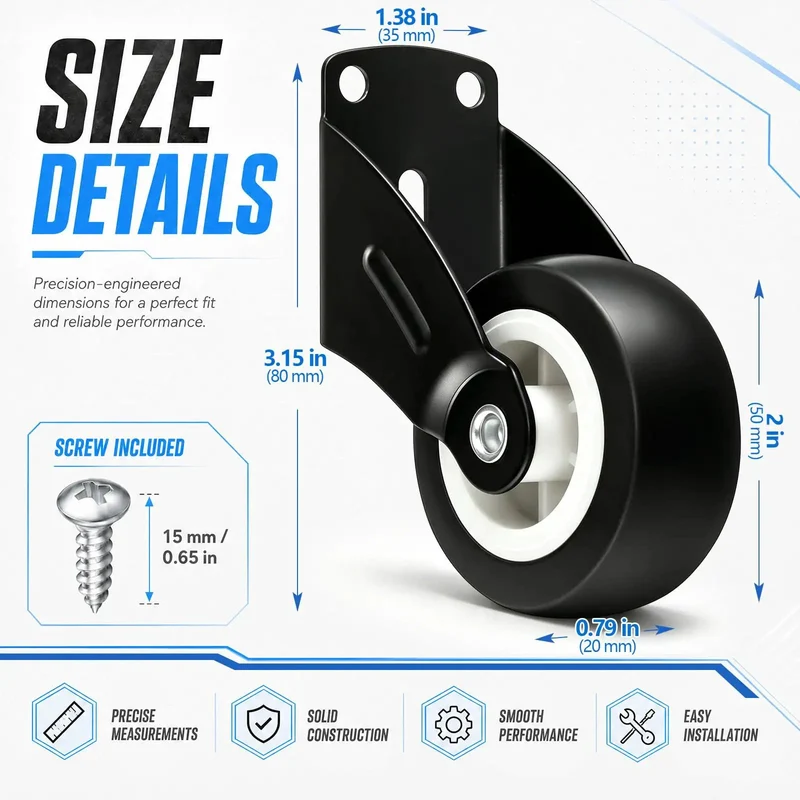 Premium Pack Of Twelve Black Two Inch Anti Sag Gate Support Wheels Delivering Dead Smooth Rolling Caster Action For Heavy Duty Wood Fences And Patio Gates No Sweat Diy Replacement Upgrade