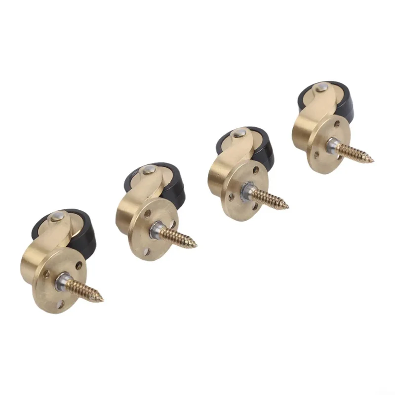 Set Of Four Heavy Duty Brass Furniture Casters Providing Dead Quiet 360 Swivel Glide For Effortless Couch Relocation And Super Easy Modern Assembly