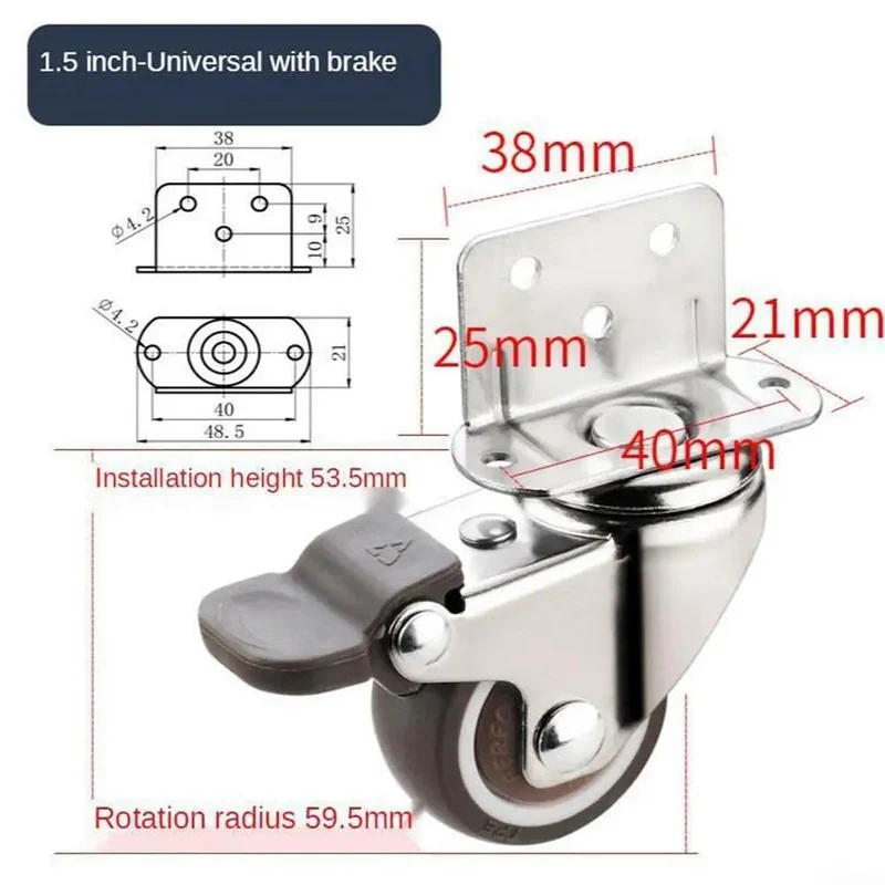 Silky Smooth Silent Furniture Casters Heavy Duty TPE Swivel Wheels With Brake For Hardwood Floors Office And Nursery Mute Floor Savers Just Roll Right Along