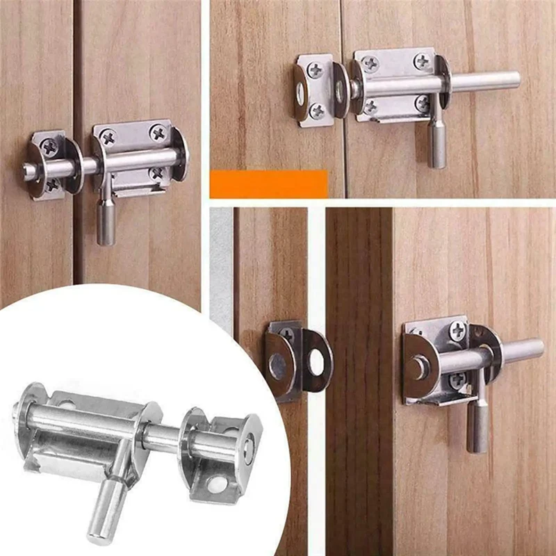 Premium Heavy Duty Stainless Steel Spring Bolt Door Lock With Durable Sliding Gate Latch For Bathrooms Wooden Doors Kitchen Cabinets And Backyard Sheds