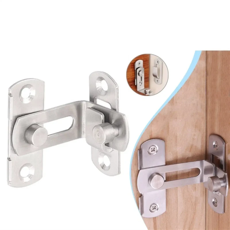 Rock Solid Heavy Duty Stainless Steel Barn Bolt Spring Latch Right Angle Design For Secure Sliding Gate Cabinet Door Protection Weatherproof Outdoor Garage Setup