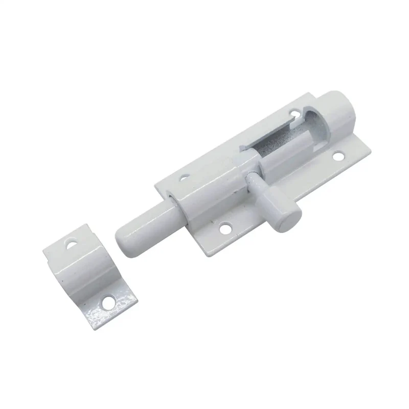 Premium White Barrel Bolt Door Latch Heavy Duty Anti Rust Security Lock For Garden Gates Hassle Free No Sweat Setup Zero Skill Snap Assembly Rock Solid Build For Tight Secure Protection