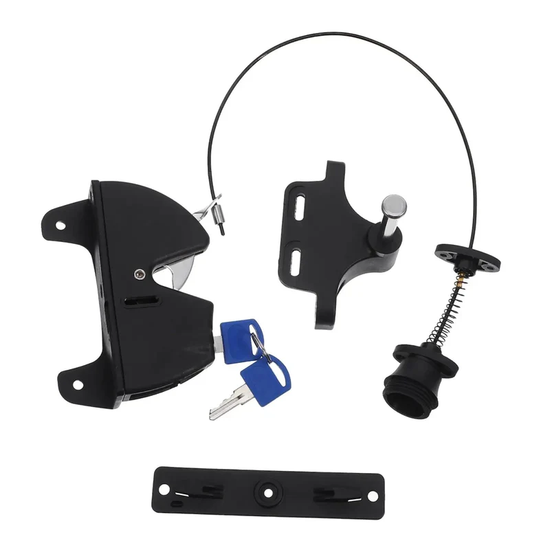 Heavy Duty Two Sided Gate Latch Key Lockable Fence Lock With Pull Cable Hella Secure Automatic Self Locking Keeps Critters Out Pro Grade Yard Safety No Fuss Gravity Latch System