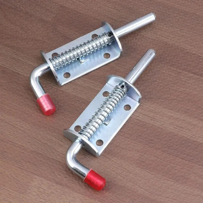Hella Tough Spring Pin Latch Locks Pair For Utility Trailer Gates Rust Resistant Sliding Bolt Door Gripper Secure Your Haul Tight Built Damn Good For Long Runs