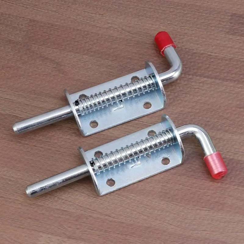 Hella Tough Spring Pin Latch Locks Pair For Utility Trailer Gates Rust Resistant Sliding Bolt Door Gripper Secure Your Haul Tight Built Damn Good For Long Runs