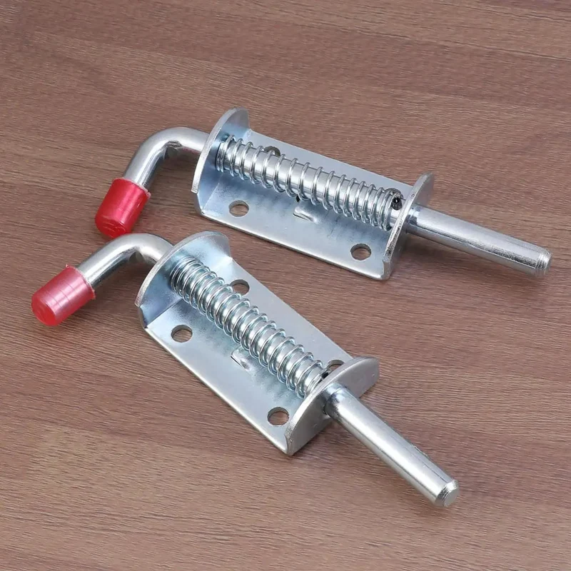 Hella Tough Spring Pin Latch Locks Pair For Utility Trailer Gates Rust Resistant Sliding Bolt Door Gripper Secure Your Haul Tight Built Damn Good For Long Runs