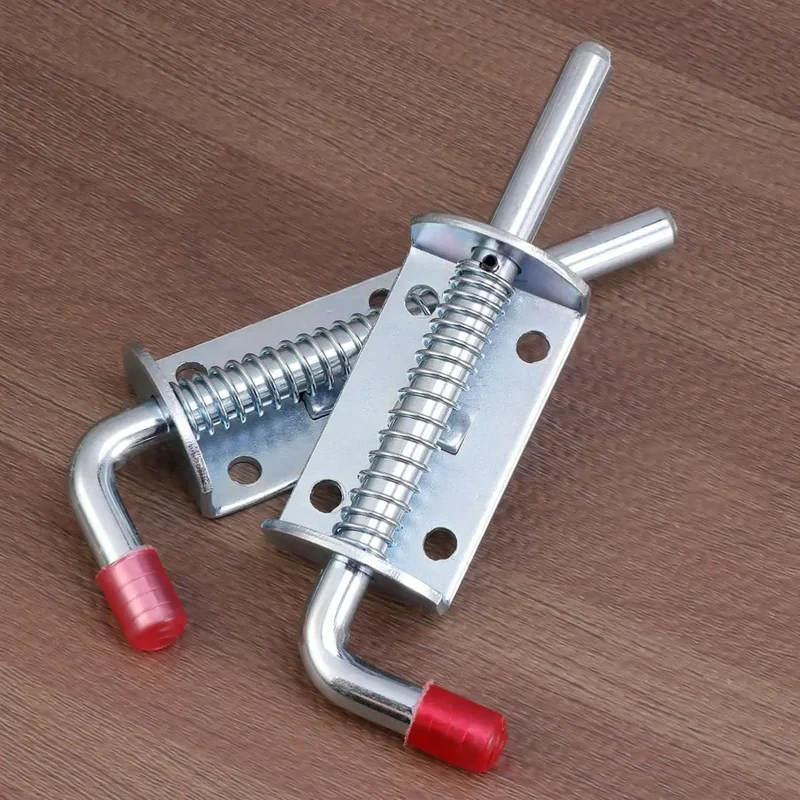 Hella Tough Spring Pin Latch Locks Pair For Utility Trailer Gates Rust Resistant Sliding Bolt Door Gripper Secure Your Haul Tight Built Damn Good For Long Runs