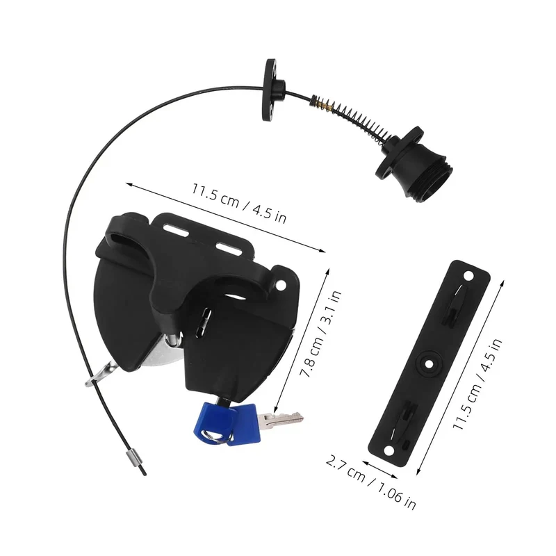 Heavy-Duty Self-Locking Gate Lock For Outdoor Fence With Key Reinforced Nylon 2-Sided Latch For Privacy Garden Yard Farm Gate Weatherproof Rock Solid Lockdown Easy Install