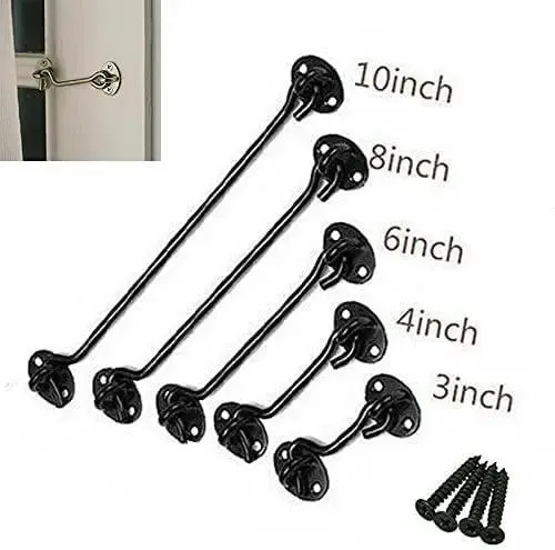 Premium Stainless Steel Cabin Hook And Eye Latch With Deadbolt Secures Shed Gate Barn Door And Window With Badass Durability For Ultimate Privacy And Simple Installation With No Gimmicks