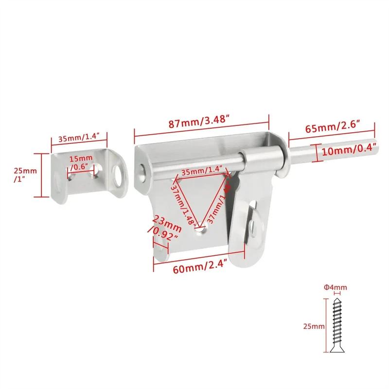 Premium Quality Durable Stainless Steel Bolt Latch Lock For Wooden Garden Gates With 150mm Badass Secure Bar And No Drama Setup For Any Outdoor Yard Project