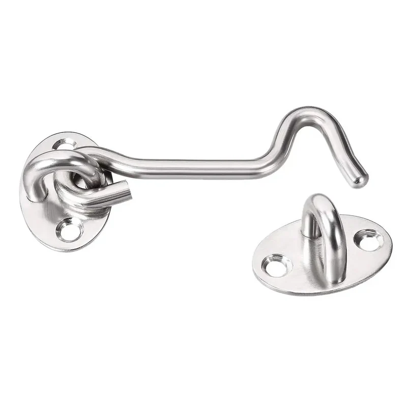 Rock Solid Stainless Steel Snap Hook Latch With Mounting Screws Brushed Finish For Gate Door Window And Cabin Wind Proof Beefy Build Hella Durable For Every Backyard Task You Have