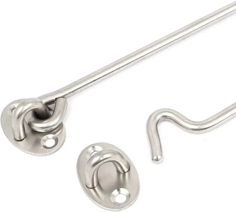 Hella Rugged Heavy Duty Stainless Steel Gate Latch And Cabin Hook Featuring Tough As Nails Rotating Window Lock And All Weather Mounting Hardware For Slick Setup