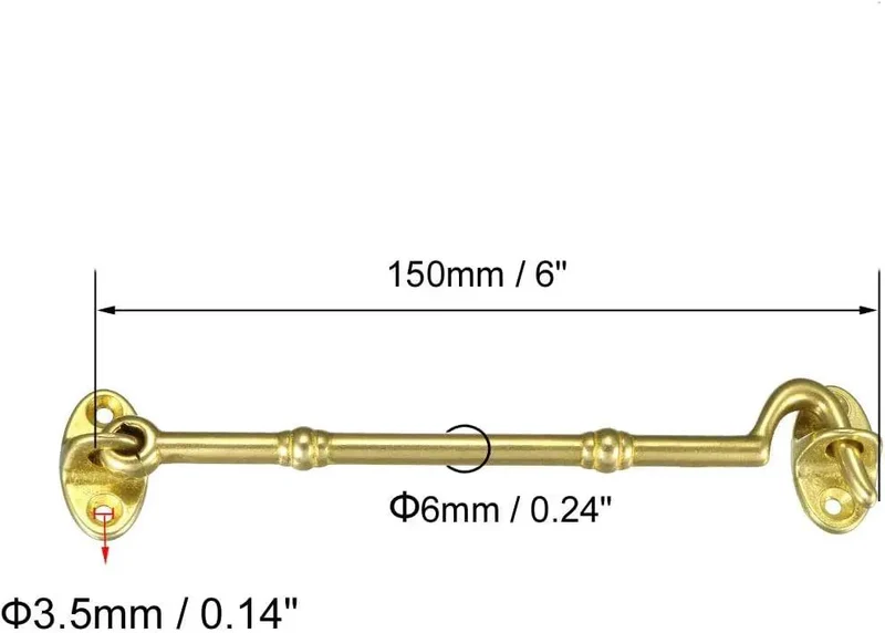 Hella Durable Solid Brass Swivel Hook And Eye Latch For Yard Gate And Entry Door With Included Mounting Screws And Rust Resistant Gold Finish That Locks Down Tight All Year Round