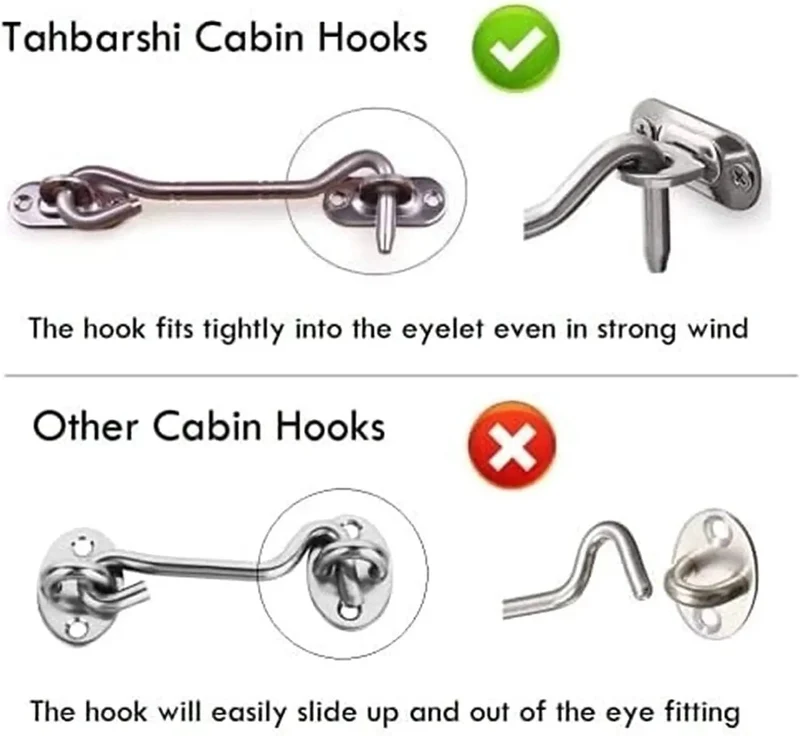 Heavy Duty Stainless Steel Gate Hook And Eye Latch Built Tough As Nails For Securely Locking Exterior Doors Fences Gates Windows Cabinetry Anti Rust Corrosion Resistant Chrome Finish
