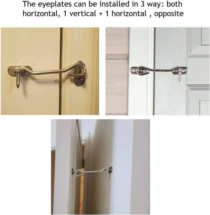 Heavy Duty Stainless Steel Gate Hook And Eye Latch Built Tough As Nails For Securely Locking Exterior Doors Fences Gates Windows Cabinetry Anti Rust Corrosion Resistant Chrome Finish