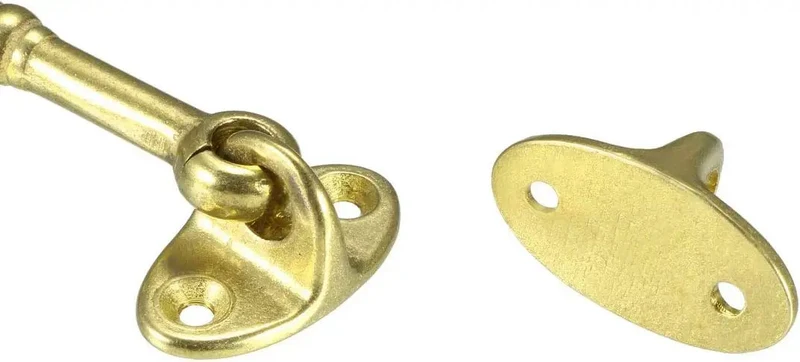Heavy Duty Brass Hook And Eye Gate Latch For Cabin Doors And Casement Windows Windproof Silent Door Holder Top Shelf Quality Golden Finish Built Like A Tank And Works Like A Charm