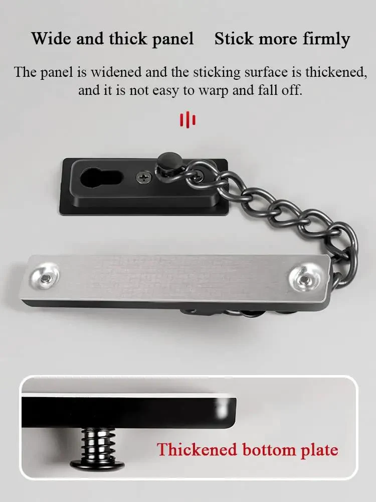 Heavy Duty Stainless Steel Door Chain Lock And Reinforced Base Sliding Bolt Gate Latch With Tough As Nails Spring Press Action For Locking It Down Tight And Zero Hassle Home Security