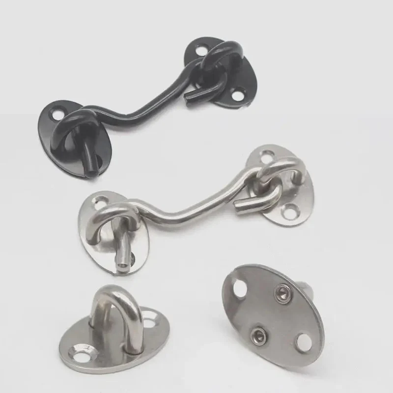 Heavy Duty Stainless Steel Hook And Eye Latch For Gate Barn Door Deadbolt Lock Rock Solid Corrosion Resistant Shed Gate Hardware Zero Hassle Assembly