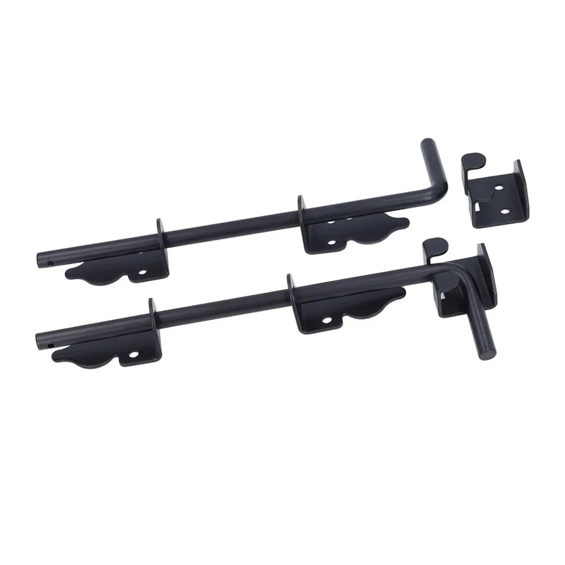 2 Pack 12 Inch Black Steel Gate Drop Rods Heavy Duty Vertical Horizontal Latch For Single And Double Yard Gates Rock Solid Outdoor Security With Rust Resistant Finish Zero Fuss Setup Includes All Hardware