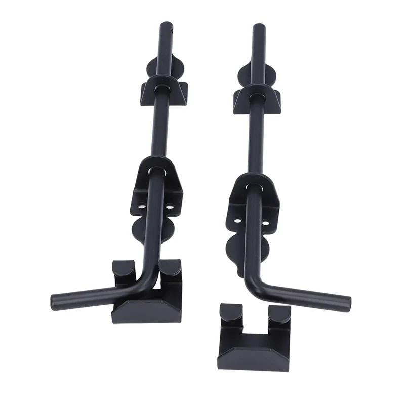 2 Pack 12 Inch Black Steel Gate Drop Rods Heavy Duty Vertical Horizontal Latch For Single And Double Yard Gates Rock Solid Outdoor Security With Rust Resistant Finish Zero Fuss Setup Includes All Hardware
