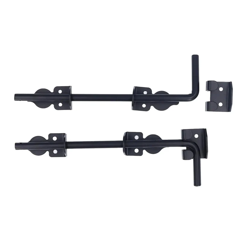 2 Pack 12 Inch Black Steel Gate Drop Rods Heavy Duty Vertical Horizontal Latch For Single And Double Yard Gates Rock Solid Outdoor Security With Rust Resistant Finish Zero Fuss Setup Includes All Hardware