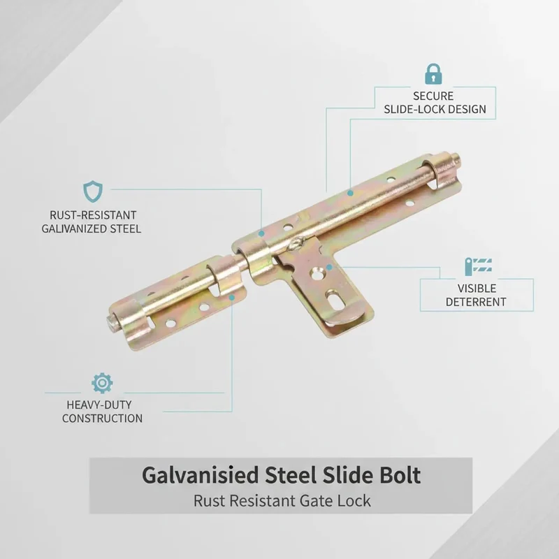 Tough As Nails Manual Slide Bolt Gate Latch Lock For Outdoor Fences And Barn Doors With Rock Solid Weatherproof Strike Plate Hardware To Keep Your Backyard Secured Tight