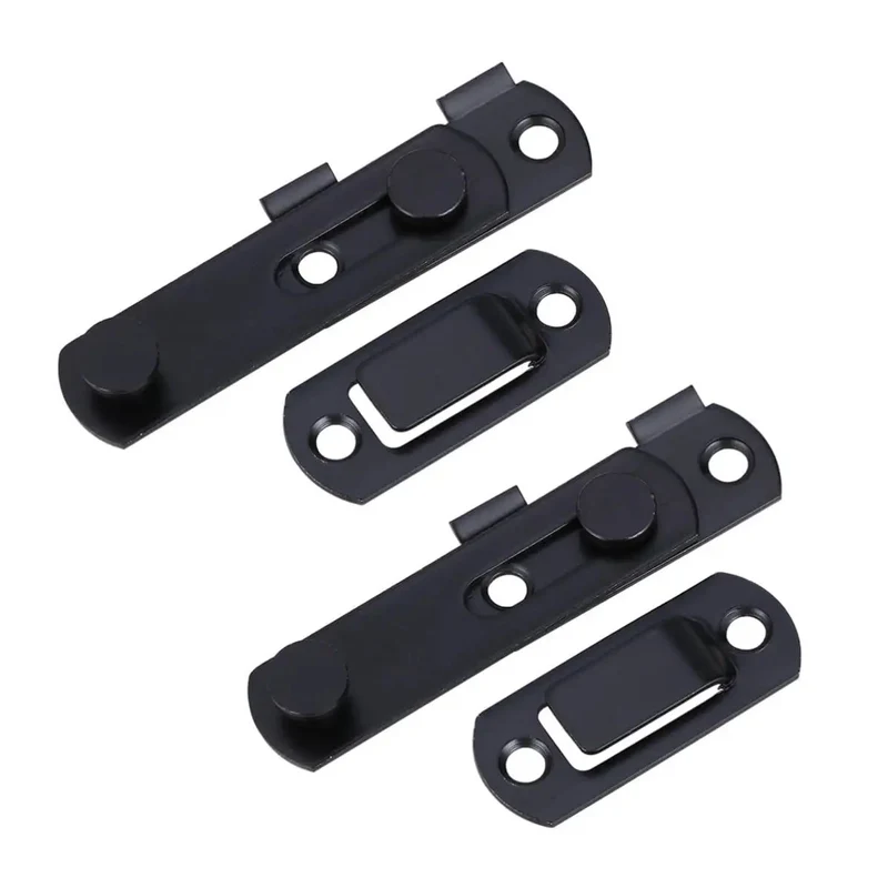 Heavy Duty Gate Latch Door Hasp With Slot Design In Matte Black No Fuss Quick Install Screws Included Built Dang Solid For Windows Cabinets Gates And Pet Cages Knockout Everyday Security
